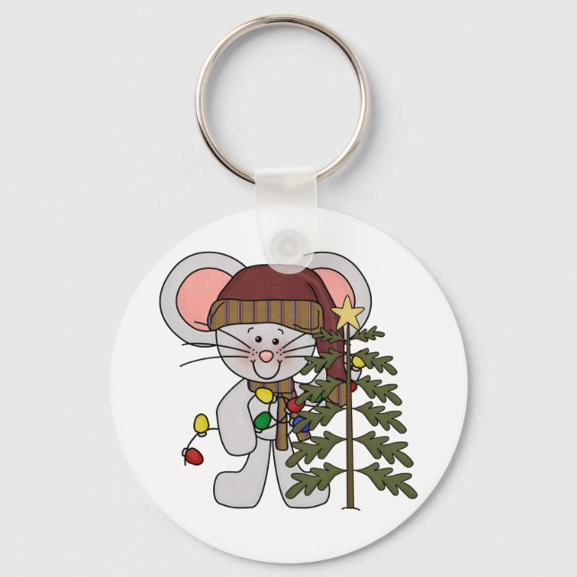 Christmas Mouse Decorating Tree Key Ring (Front)