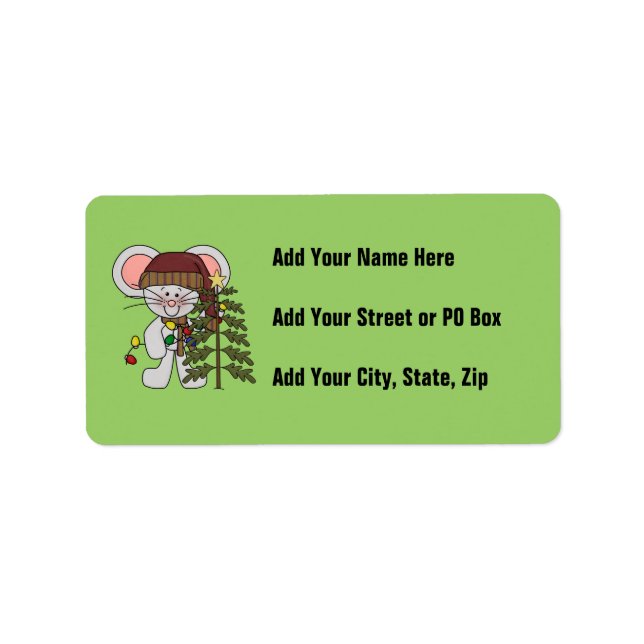 Christmas Mouse Decorating Tree Label (Front)