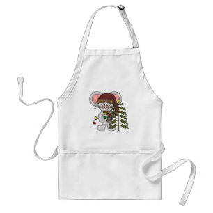 Christmas Mouse Decorating Tree Standard Apron