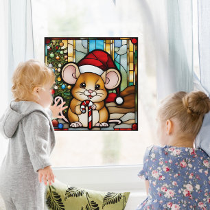 Christmas Mouse Faux Stained Glass