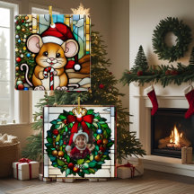 Christmas Mouse Faux Stained Glass