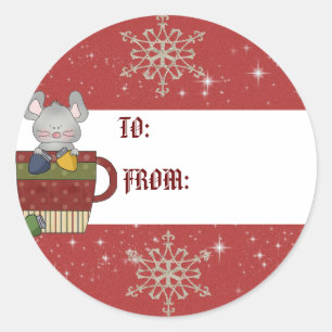 Christmas mouse gift tag