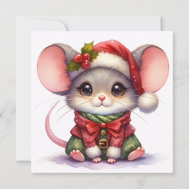Christmas Mouse Greeting Card (Front)