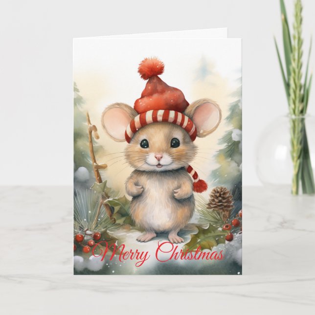 Christmas Mouse Holiday Card (Front)