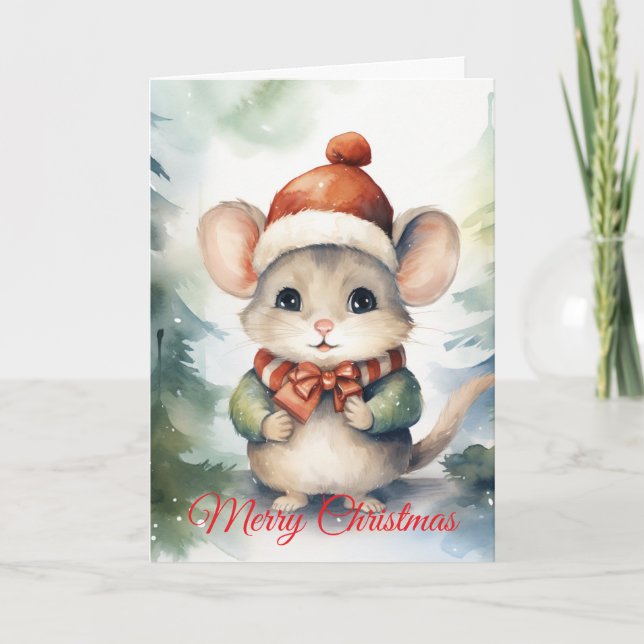 Christmas Mouse Holiday Card (Front)