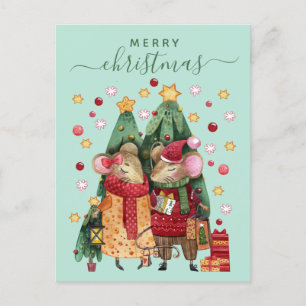 Christmas Mouse Holiday Postcard