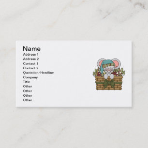 Christmas Mouse in Basket Business Card