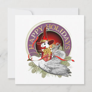  Christmas Mouse On The Wings of A Dove Holiday Card