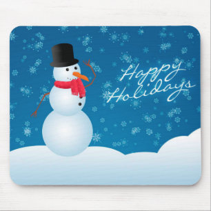 Christmas Mouse pad/Happy Holidays Snowman Pad
