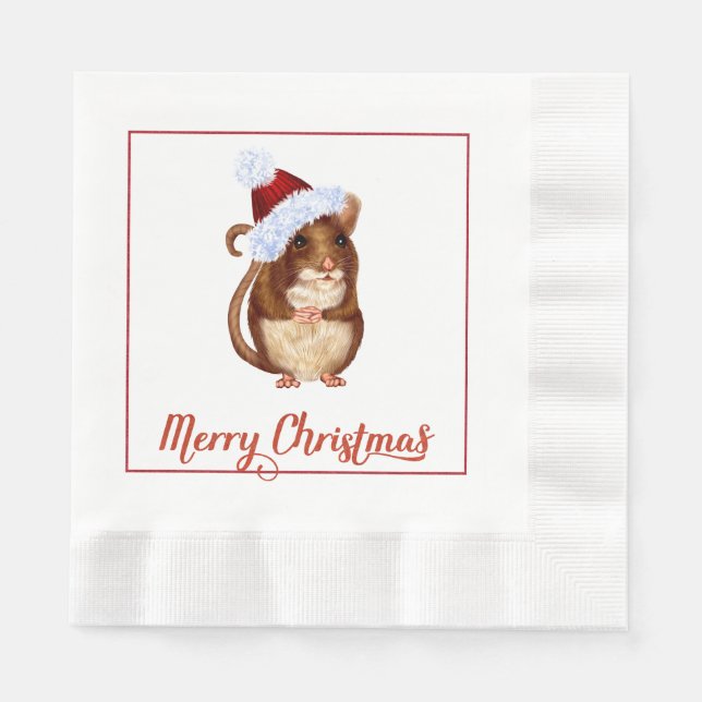 Christmas Mouse Paper Napkins (Front)