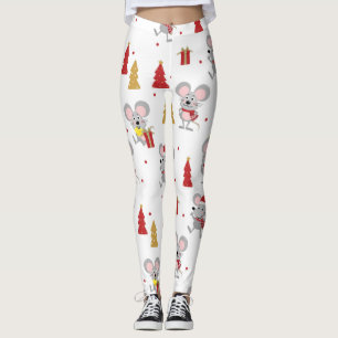 Christmas Mouse Pattern Leggings