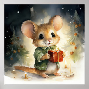 Christmas Mouse Poster