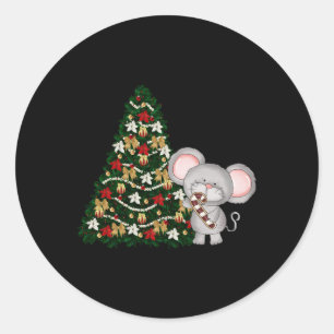 Christmas Mouse T Shirt Classic Round Sticker