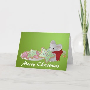 Christmas mouse the cookie thief holiday card