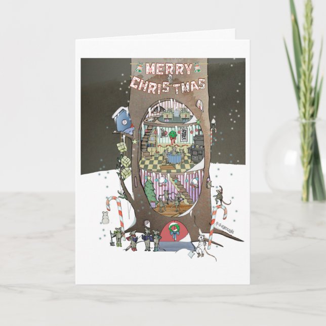 Christmas Mouse Tree Card (Front)
