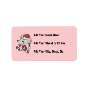 Christmas Mouse With Candy Cane Label