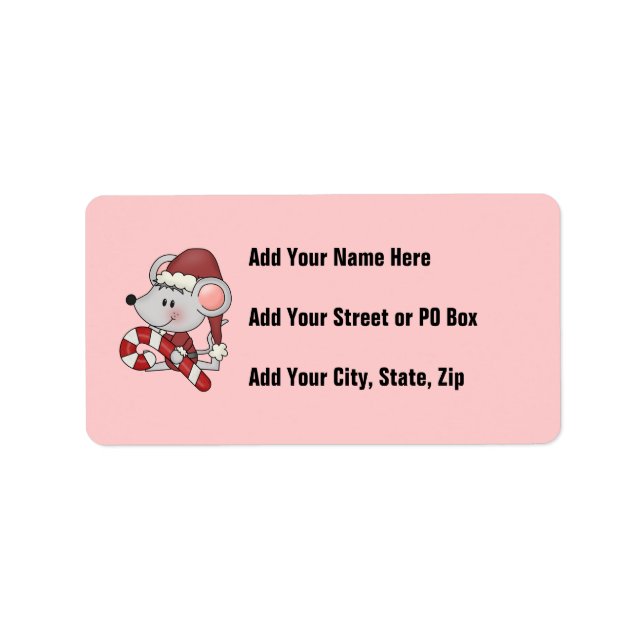 Christmas Mouse With Candy Cane Label (Front)