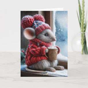 Christmas Mouse With Hot Cocoa Card