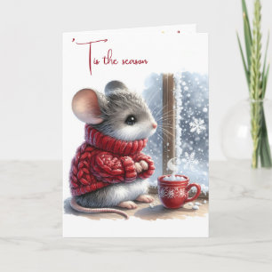 Christmas Mouse With Hot Cocoa Card