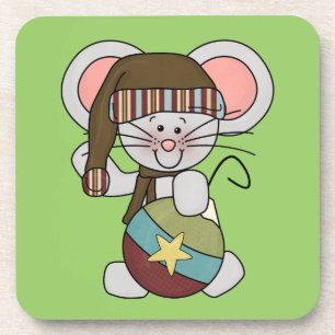 Christmas Mouse With Ornament Coaster