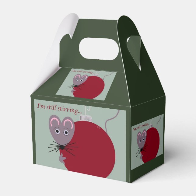 Christmas Mouse with Ornament Is Still Stirring Favour Box (Front Side)