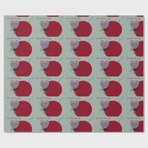 Christmas Mouse with Ornament Is Still Stirring Wrapping Paper