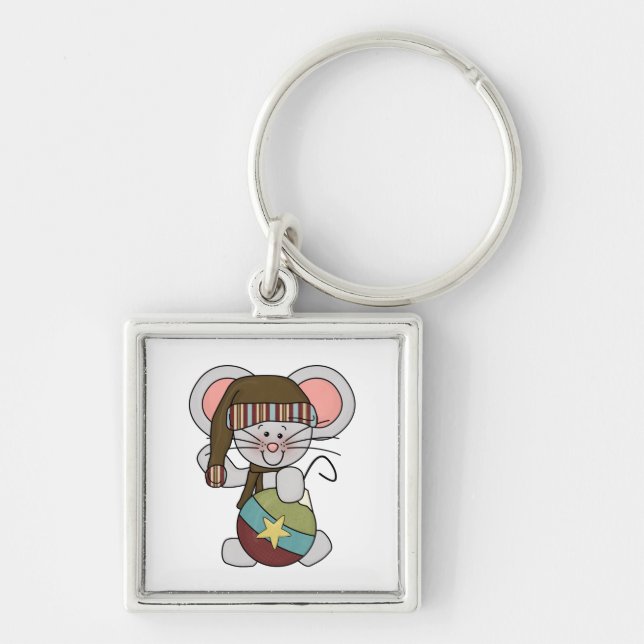 Christmas Mouse With Ornament Key Ring (Front)