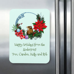 Christmas Mouse Wreath  Magnet