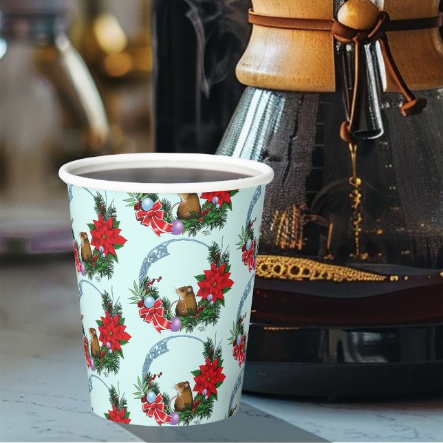 Christmas Mouse Wreath Paper Cups (Creator Uploaded)