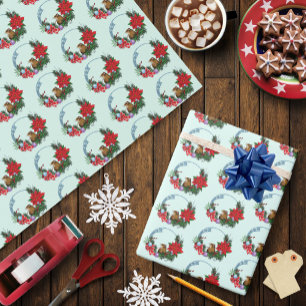 Christmas Mouse Wreath Wrapping Paper