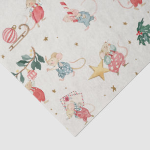 Christmas Mouse Xmas Holiday Mousekin Yule Winter Tissue Paper