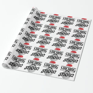 Christmas Moustache Stashing Through the Snow Gift Wrapping Paper