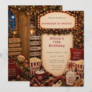 Christmas Movie Birthday Party Invitation
