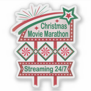 Christmas Movie Marathon Retro Marquee Festive
