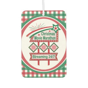 Christmas Movie Marathon Retro Marquee Festive Car Air Freshener