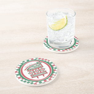 Christmas Movie Marathon Retro Marquee Festive Coaster
