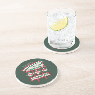 Christmas Movie Marathon Retro Marquee Festive Coaster