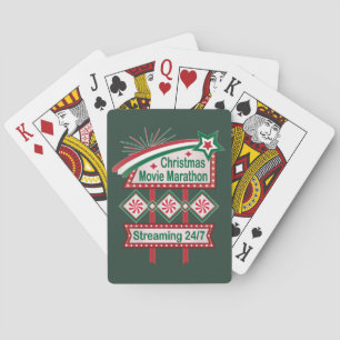 Christmas Movie Marathon Retro Marquee Festive Playing Cards