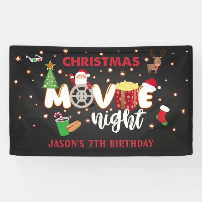 Christmas Movie Night Banner (Horizontal)