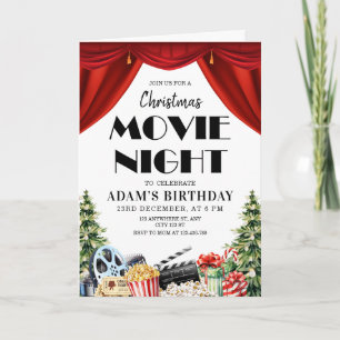 Christmas Movie Night Birthday Outdoor Holiday Invitation