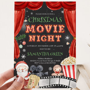 Christmas Movie Night Holiday Party Invitation