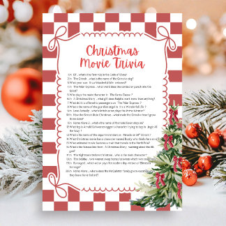 Christmas Movie Trivia Game Holiday Card