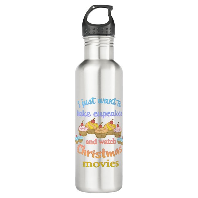 Christmas Movies and Cupcakes 710 Ml Water Bottle (Front)
