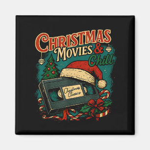 Christmas Movies Chill Retro Vhs Holiday Nostalgia Magnet