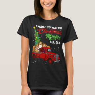 Christmas Movies Funny Sheltie Movies Red Truck Ch T-Shirt