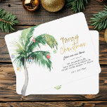 Christmas Moving Address Palm Tree Announcement<br><div class="desc">Christmas Holiday Coastal Moving Palm Tree Announcement you can easily customise by clicking the "Personalise" button. Add your custom message and names on the reverse side</div>