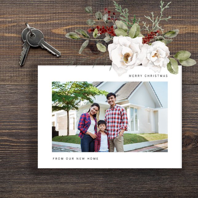 Christmas Moving Announcement from our New Home (A stylish holiday moving announcement)