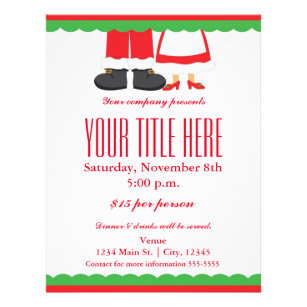 Christmas Mr & Mrs. Santa Event Flyer Poster