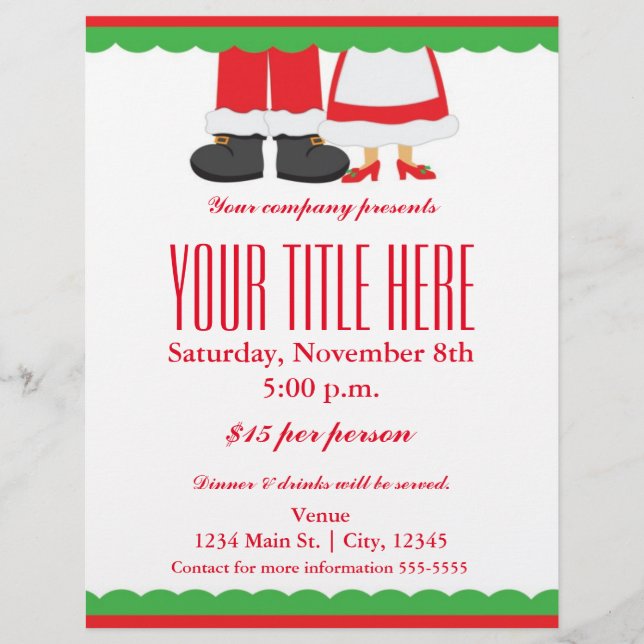 Christmas Mr & Mrs. Santa Event Flyer Poster (Front)