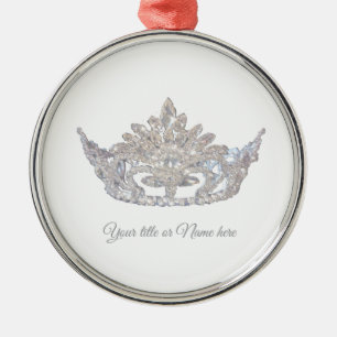 Christmas Mrs. America-like Crown Glass Ornament